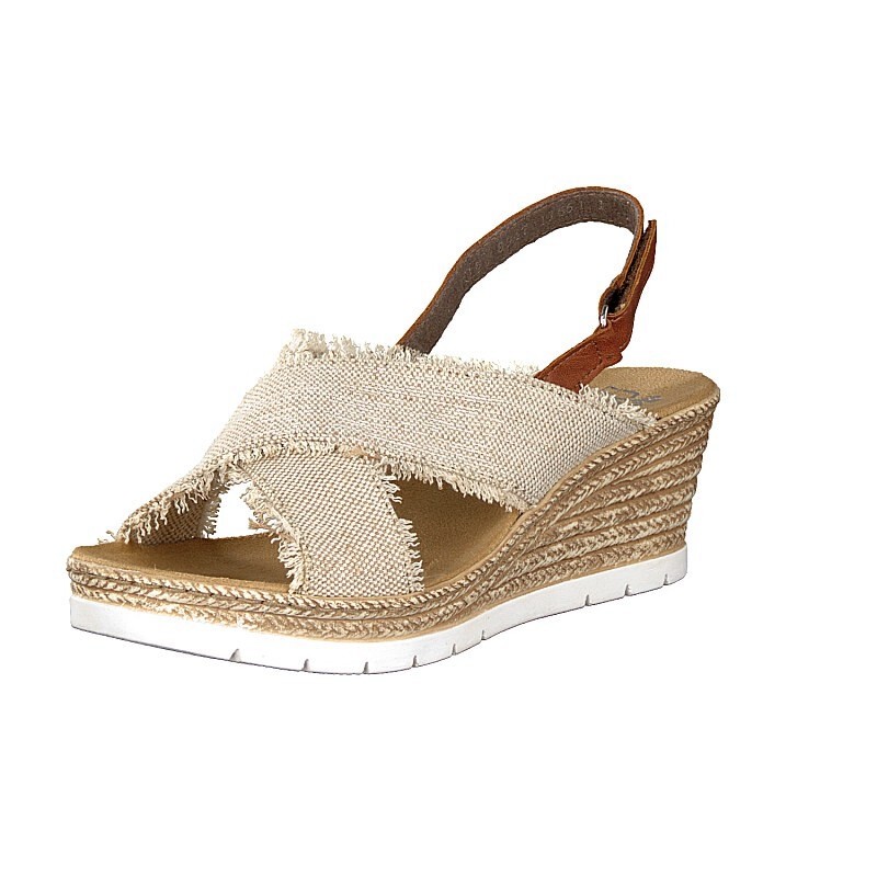 Sandalias Cunha Rieker 61935-60 Para Mulher - Bege